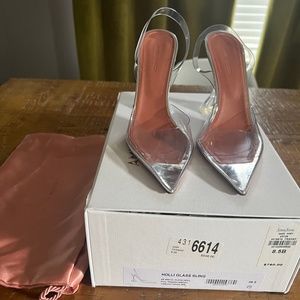 Amina Muaddi Holli Glass Sling